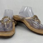 Vionic Ricci Orthotic Leather Thong Sandals 10 Gold Photo 1