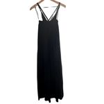 HYFVE Women’s Black Linen Blend Maxi Dress Spaghetti Strap size L Vacation Beach Photo 1