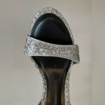 ZARA  Women’s NWOB Silver Glitter‎ Ankle Strap Block Heels Size 7.5 (38) Photo 13