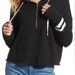 n:philanthropy NWT  black half zip hoodie raw hem size M or L Photo 0