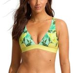 Seafolly Standard Longline Tri Bikini Top Swimsuit Garden Party Limelight 10 NWT Photo 0