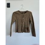Vintage Crossing Pointe 100% Wool Brown Sweater Button up Winter Sweater Size M Photo 5