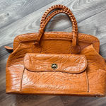 American Vintage Orange Leather Satchel Photo 0