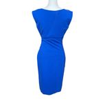Diane Von Furstenberg  Dress Size 6 Blue V-Neck Bevin Ruched Sheath Knee Length Photo 7