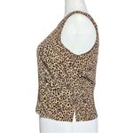 Vintage 90s Leopard Print Sleeveless Top Large Tank Mob Wife Maximalism Cheetah Tan Photo 2