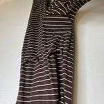 Pact Organic Cotton Brown & White Striped Sleeveless Knit Jumpsuit Romper XS Photo 2