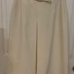 Elegant Cream Pencil Skirt with Belt Size 14P Photo 0