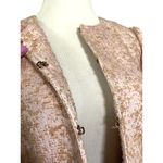 Red Valentino  Metallic Textured Boucle Peplum Jacket Shimmer Pink Tan IT 44 US 6 Photo 4