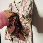LoboRosa Pink Floral Puff Sleeve Palms Button Front Up Dress Size Large Photo 8