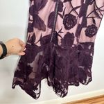 Lulus NEW Alluring Dream Dark Purple Floral Mesh Lace Trumpet Midi Dress Photo 4