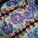 Beautiful M Blue Purple Floral Nylon Summer Maxi Dress Size M Photo 2