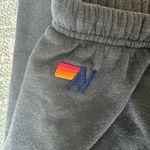 Aviator Nation  Black Track Pants with Lightning Bolt Photo 2