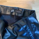 ZARA Vegan Leather Black Bootcut Pants L Photo 7