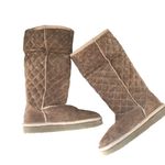 Skechers Retro Quilted Suede Tall Boots Sz. 6 Round Toe Sherpa Lined Roll Down Photo 5