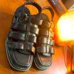 Bernardo  Women's Sasha Chunky Heel Strappy Sandal Black Antique Calf Size 9M Photo 1