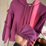 Rebecca Minkoff Purple Ruffle Sleeve Hoodie - Size M Photo 3