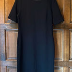 Mario Serrani NWT  Italy Womens Size Medium Black Dress Knit Career Shift Photo 0
