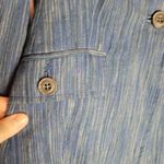 Anthropologie  CARTONNIER BLUE WHITE LINEN BLEND BUTTON FRONT LIGHTWEIGHT BLAZER Photo 6