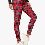 Red tartan plaid leggings. New very soft material Photo 4