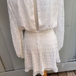 Flying Tomato  Chiffon Sheer Geometric Print Dress In Cream Size Sm Photo 5
