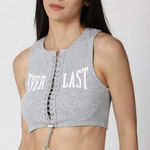 Everlast  Gray Lace-Up Dance Streetwear Crop Top Photo 0