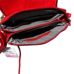 Red Crossbody Bag with Tassel Vegan Leather Adjustable Straps Medium Holiday Photo 3