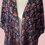 Live 4 Truth  Floral Open-Front Cardigan - Navy and Red Photo 0