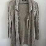 Nic+Zoe Champagne Open Front Knit Cardigan Boho Neutral Small Photo 0