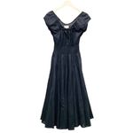 Laurie Felt Black Cap Sleeve Retro Midi Cotton Peasant Dress Women’s Size XXS Photo 9