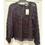 Skies Are Blue NEW  Gauzey Bohemian Flowy Lined Top Blouse Black XS Photo 0