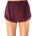 John Galt Burgundy Maroon Velvet Velour Mini Elastic Waist Lounge Shorts Size S Photo 0