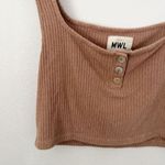 Madewell  x MWL | Ribbed Crop Tank Faded Earth Tan Nude | Size XL Photo 2