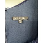 Marina Navy Blue Sleeveless Square Scoop Neck Draped‎ Jersey Mini Dress Size L Size L Photo 1