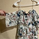 Badgley Mischka White Floral off the shoulder ruffle High Low Maxi Dress Photo 2