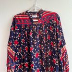 Faithfull the Brand Dress Navy Blue Rose Garden Print Ellie Dress Sz US 6 GUC Photo 3