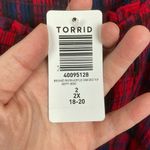 Torrid Red Plaid Brushed Rayon Acrylic Smocked Babydoll Top Sz.2 NWT Photo 8