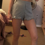 Gingham Two piece Set Tie top and ruffle shorts Photo 0