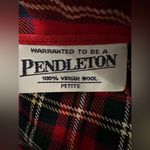 Pendleton Vintage  Red Tartan Plaid 100% Virgin wool pleated skirt Size 12 Petite Photo 2