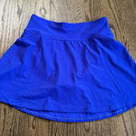 LL Bean Womens Solid Blue Swim Skirt Suit Bottom Attached Brief Modest Size 12 Photo 0