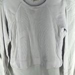 Leallo Crew Neck Long Sleeve Waffle Knit Women’s Top White Size Small Photo 2