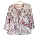 Chico's B7  Watercolor Paisley Print Jacket Full‎ Zip Lightweight Photo 0