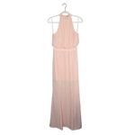 Likely  Cameron Gown Size 2 Seashell Pink Maxi Dress Halter Neckline Side Slit Photo 1