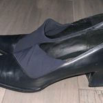 Amalfi Italy Pillow Navy Blue Leather Block Pumps Career or Dressy Size 9 AAAA Photo 7
