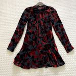 The Kooples NWOT  Painted Roses Burnout Velvet Mini Dress Long Sleeve Size 0 Photo 4
