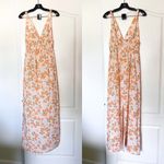 Peony Dress Vacation Cotton Floral Lightweight Summer Maxi Pastel Orange M EUC Size M Photo 2