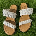 blowfish  Wisher Metallic White Beaded Sandals 9M Photo 1