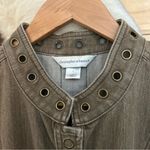 Christopher & Banks  Women Denim Vest Brown Sz L Cotton Blend Western Layering Photo 3