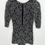 DV Dolce Vita Black Cream Floral Print 3/4 Sleeve Romper Women's Size X Photo 0