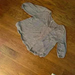 Free People  Moon River Boho Lace Panels Peasant Top Balloon Sleeve Size Small Photo 9