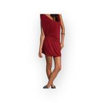 Haute Hippie new ஐ Deep V Asymmetrical Shoulder Draped Mini Dress ஐ Scarlet ஐ Photo 7